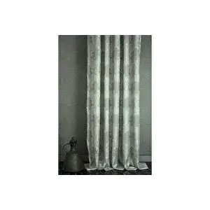 Vivense Klasi̇k Damask Desen Sik Pi̇le Fon Perde, Gri̇, 90x260