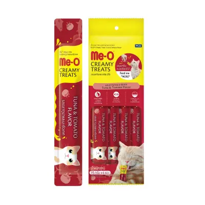 Me-O Ton Balıklı ve Domatesli Krema Kedi Ödül Maması 15gr (4'lü)