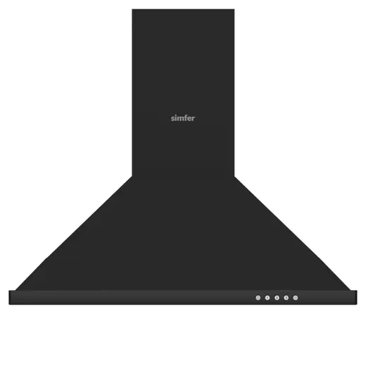 Simfer 8713 60 Cm Push Button, Siyah, Metal Piramit Davlumbaz