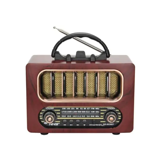 Ototechparca Orta Boy Retro Ahşap Tasarım Bluetooth Hoparlörlü Radyo – Fm/am Destekli, Şarjlı ve Taşına