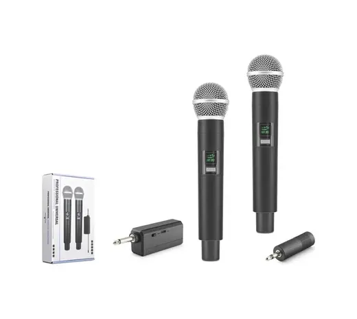 Hadron Hdx2802 Kablosuz Uhf El Mikrofonu 2'li Set 6.35 Mm Siyah