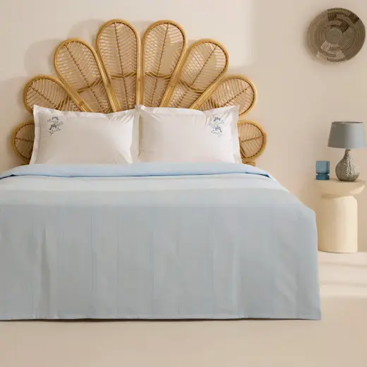Karaca Home Orlena Çift Kişilik Pike Takımı Mavi