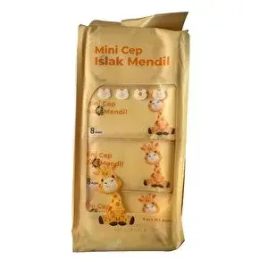 Baysa Mini Islak Cep Mendili - 8 Adetlik 8 Paket - 64 Adet