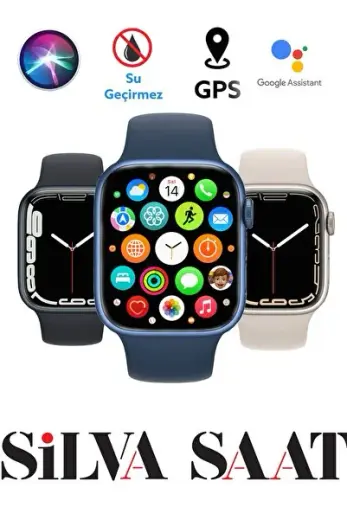 Mg-37 Watch 7 Akıllı Saat Kablosuz Şarj 2 Tuş Aktif Ios Android Tüm Telefonlara Uyumlu Arama Özel