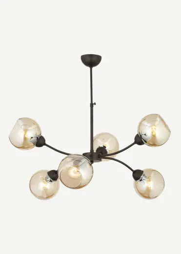 Leto 6'lı Avize Siyah (75x55 cm)