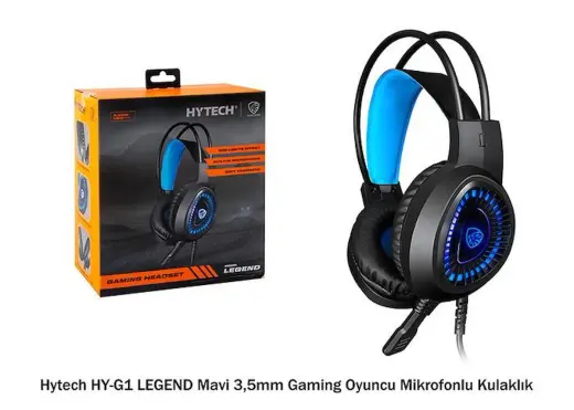 Hytech HY-G1 Legend Mavi 3.5 mm Gaming Oyuncu Mikrafonlu Kulaklık