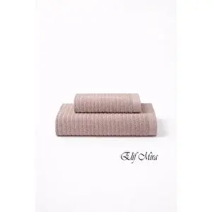Mira Home 2 Parça Banyo Havlusu Seti Pamuklu Şeyma 70x140 + 50x85 Cm Mürdüm