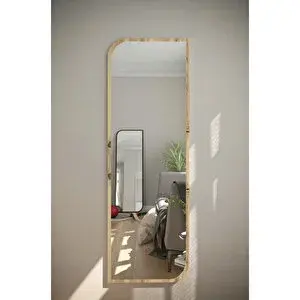 Nysamo 120 Cm Safir Meşe Çapraz Oval Duvar Salon Antre Hol Koridor Mutfak Banyo Ofis Aynası