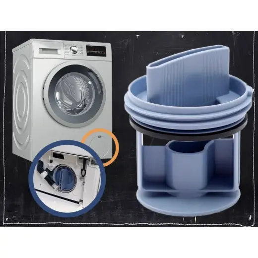 MFS Bosch Uyumlu Çamaşır Makinesi Seri 4 / Seri 6 - Siemens İsensoric iQ300 Pompa Filtre Kapağı