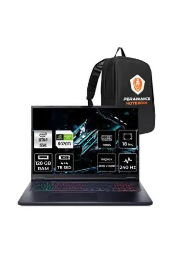 Predator Helios Neo18 Ultra9 275HX 128 GB 4 TB+4 TB SSD RTX5070Ti/12 GB 18" QHD+ FDOS Gaming Laptop