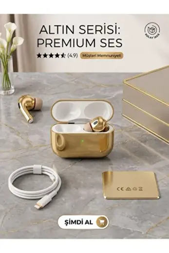 Samsung ıphone reeder Uyumlu Gold Pro Kulaklık Süper Ses Kalitesi