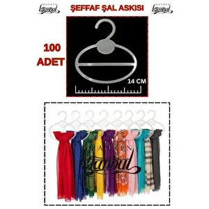 Manken İstanbul 100 Adet ( 14 Cm ) Şeffaf Kristal Şal Askısı–düzenli Ve Estetik Bir Görünüm İçin !