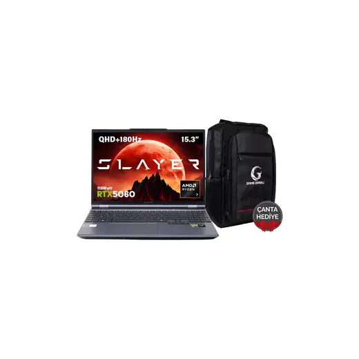 Game Garaj Slayer R7T2-5060 C3 Amd Ryzen 7 255 32 GB Ram 1 tb SSD RTX5060 15.3" 180Hz Qhd+ IPS Freedos Gaming Laptop