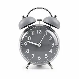 Valkyrie Retro Çalar Saat Işıklı Analog Masa Saati Dekoratif Komodin Saati Bombe Kapaklı 15x10 Gri