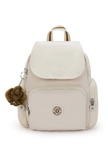 City Zip Bej Mini Küçük Boy Kadın Sırt Çantası