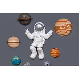 Vivense Duvar Aksesuari Astronot Obje, Beyaz Si̇lver