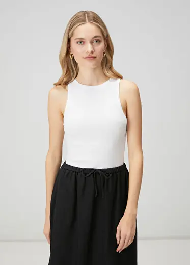 Kırık Beyaz Racerback Basic Atlet