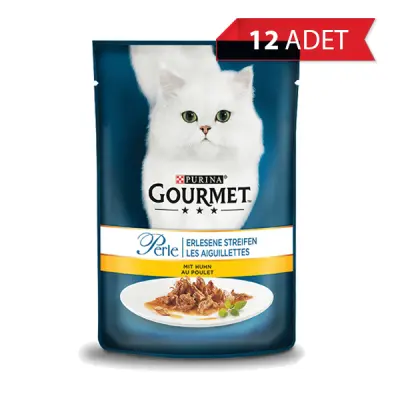 Gourmet Perle Parça Etli Izgara Tavuklu Yetişkin Kedi Konservesi 85gr (12 Adet)