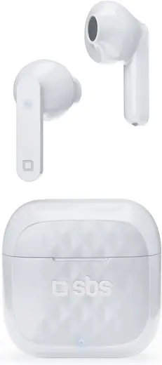 SBS TWS Air Free kablosuz kulaklık, çok fonksiyonlu dokunmatik kontrol, şarj istasyonu, müzik ve aramalar için ideal, 3,5 saate kadar arka arkaya çağrı, kulaklık dahil, beyaz