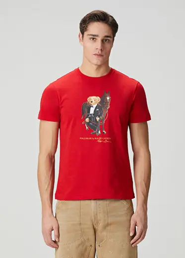 Kırmızı Logo Baskılı T-shirt