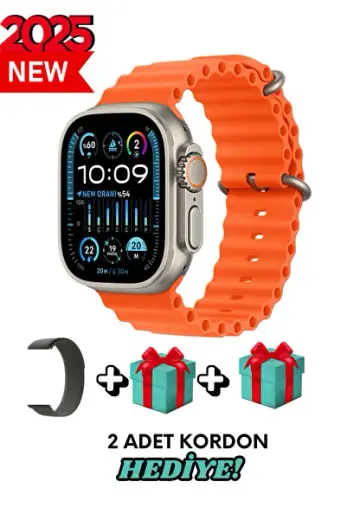 Apple iPhone 16 PRO MAX Uyumlu Akıllı Saat Watch ULTRA2 49MM Kordon Hediyeli - Son Versiyon