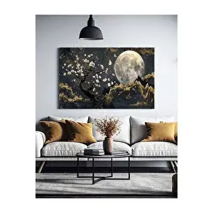 Mgi Design Ev Ofis İşyeri Dekorasyon Ay Ve Manzara Detaylı Modern Tasarım Kanvas Tablo Bohem Boho Duvar Dekoru | Modern Duvar Dekoru | Salon, Yatak Odası Ve Ofis İçin | Sanatsal Ev Dekorasyonu 100x140 cm