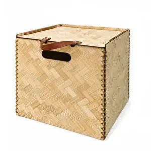 Bambu Kapaklı Dekoratif Kutu 30x30x30 cm