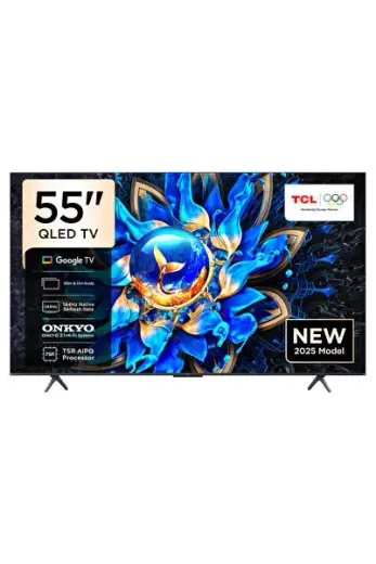 55T8C 55" 139 Ekran Uydu Alıcılı 4K Ultra HD Smart QLED Google TV