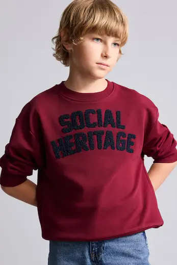 Oversize Nakışlı Sweatshirt Erkek Çocuk
