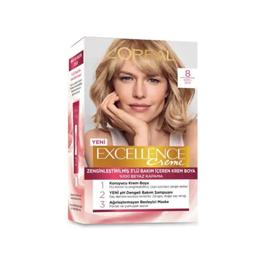 Loreal Paris Excellence Creme Saç Boyası - 8 Koyu Sarı