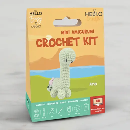 Hello Crafts Tığ İşi Mini Amigurumi Kiti - Dino - HC131