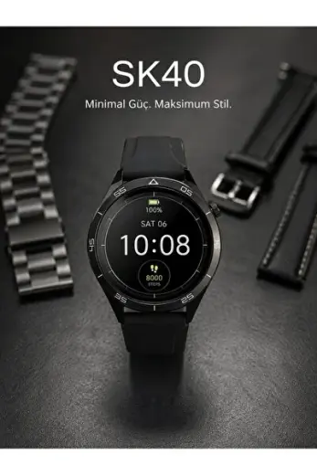 SK40 Premium Akıllı Saat Bluetooth Arama 3 Kordon Seti