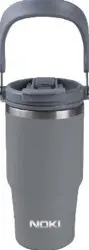 Noki T-0138 Tumbler Çift Ağızlıklı Çelik Termos Bardak 600 Ml - Soft Touch Gri