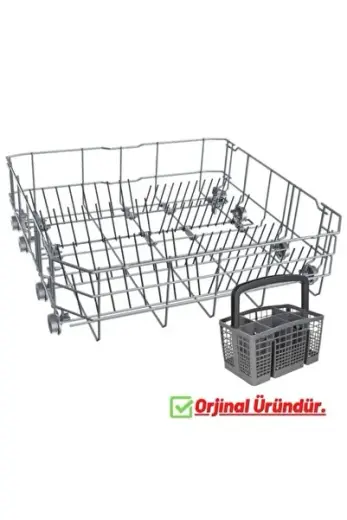 ARÇELİK-BEKO-ALTUS Bulaşık Makinesi Alt Sepet + Kaşıklık Sepeti (Gri Renk)
