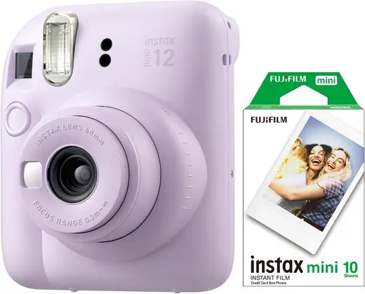 Instax mini 12 Lila Fotoğraf Makinesi ve 10'lu mini Film