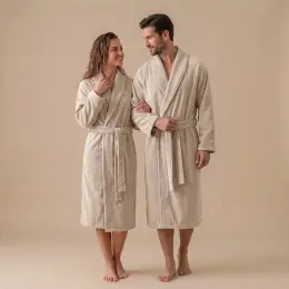 Solıd Bambu Unısex Bornoz Kum Taşı 4