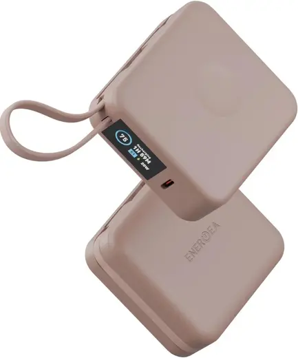 m.tk moveteck Energea MagPac 10.000 mAh, 20W Type-C, Kablosuz Şarj, MagSafe Uyumlu Powerbank, Bej