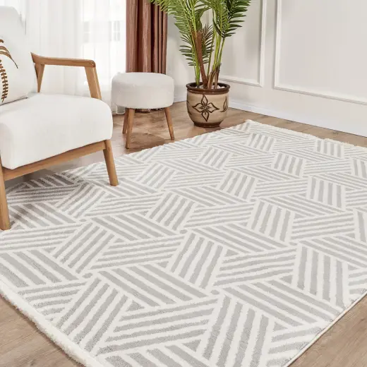 Kaşmir Halı 7/24 Plushy Tova Gray 80x150 cm