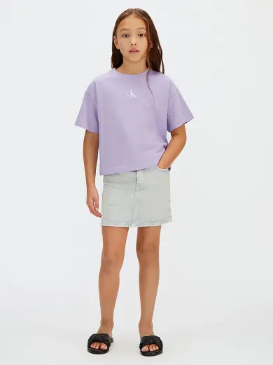 Kız Çocuk CK Logo Boxy T-shirt