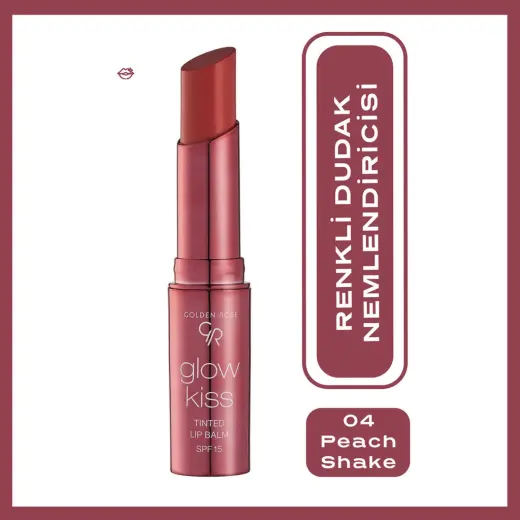 Golden Rose Glow Kiss Tinted Lip Balm Ruj 04 Peach Shake