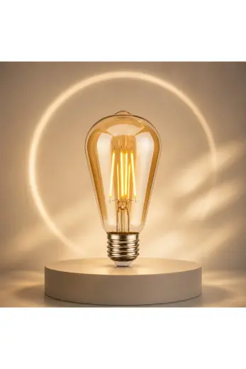 diğerr1 ST6 LED Filament Ampul 6W 2700K Amber Cam – Sarı Işık – 600 Lümen