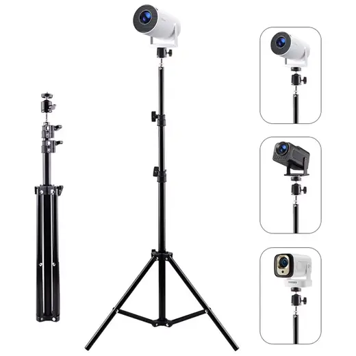 Microcase Taşınabilir Projeksiyon Cihazı İçin 2.1 mt Eğim ve Açı Ayarlamalı Tripod - AL5173 Siyah