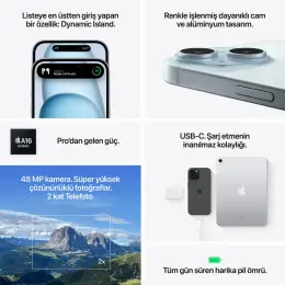 Apple iPhone 15 256 GB Sarı 7