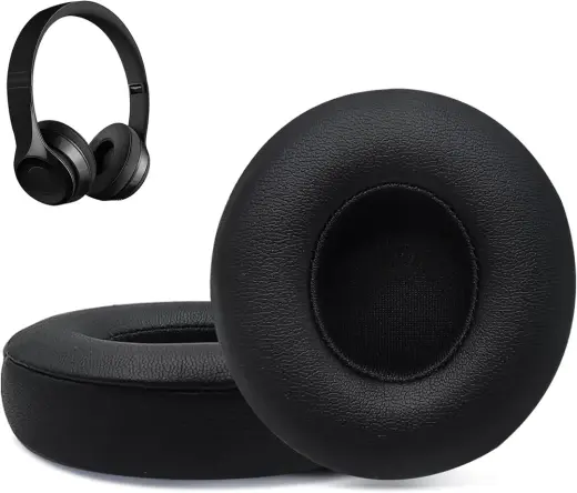 Beats Solo 2/Solo3 için yedek kulak pedleri kablosuz kulak yastıkları Kulaklık aksesuarları/Yumuşak Protein Deri/Gürültü Yalıtımı Bellek Köpüğü Kulak Muffs/Güçlü Yapışkan Bant/Ekstra