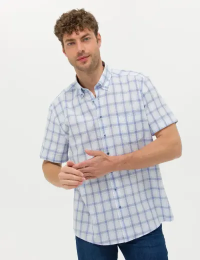 Mavi Regular Fit Kısa Kollu Gömlek