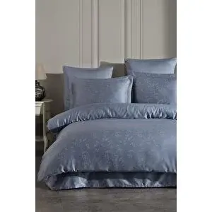 Varol Laura Home Tencel Jakar Nevresim Takımı Çift Kişilik - Eva İndigo