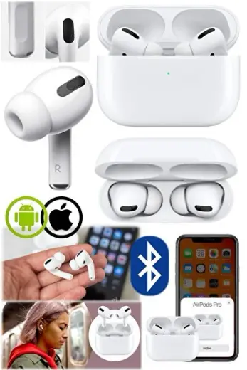 Pro Bluetooth Kulaklık Beyaz Uzun Şarj Süresi Kablosuz Mikrofonlu iOS Uyumlu Orijinal