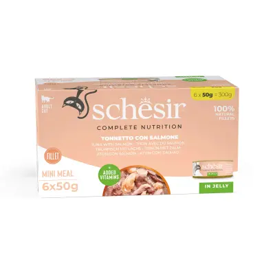 Schesir Jöle İçinde Somonlu Yetişkin Kedi Konservesi 6x50gr