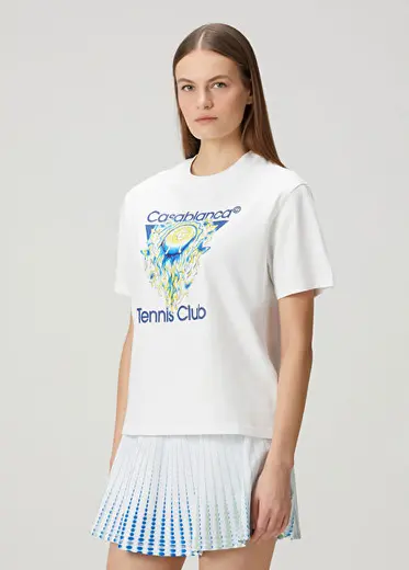 Tennis Club Icon Mavi Beyaz T-shirt