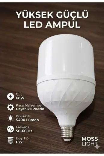 moss light VİP AYDINLATMA / 60W TORCH AMPUL BEYAZ IŞIK
